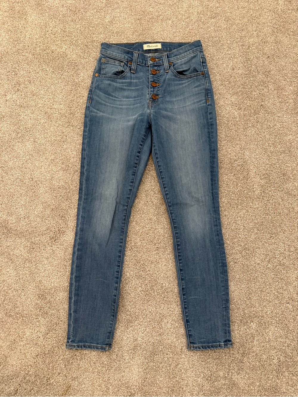 Madewell Medium Blue High-Rise Skinny Jeans - Picture 1 of 3